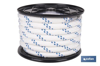 Cuerda Trenzada Polipropileno | Formato: Rollo pequeño | Color: Blanco y Azul - Cofan