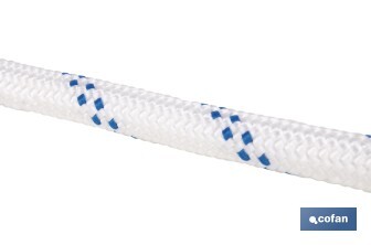 Cuerda Trenzada Polipropileno | Formato: Rollo pequeño | Color: Blanco y Azul - Cofan