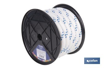 Cuerda Trenzada Polipropileno | Formato: Rollo pequeño | Color: Blanco y Azul - Cofan