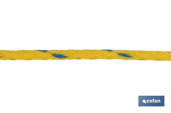 Corde Nautique Synthétique Tressée Multi-usages | De Couleur Jaune/Bleu | Différentes dimensions - Cofan