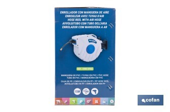 Enrollador Automático de Manguera de Aire | Neumática | Longitud: 15 m | Diámetro: 15 mm - Cofan
