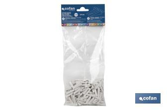 Cales pour les carrelages professionnels | Pack de 250 unités en couleur blanche | Dimension : 5 mm - Cofan