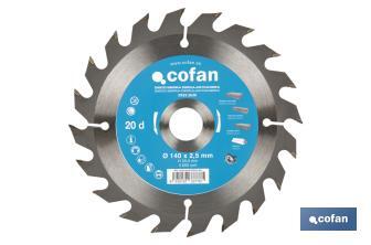 Lame de scie circulaire | Disque de coupe pour bois | Différents nombres de dents | Vaste variété de dimensions - Cofan