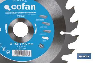 Circular saw blade | Suitable for cutting wood | Available in different teeth | Available in wide range of sizes - Cofan