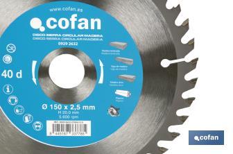 Circular saw blade | Suitable for cutting wood | Available in different teeth | Available in wide range of sizes - Cofan