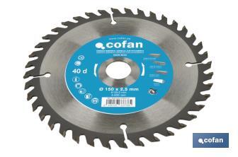 Lame de scie circulaire | Disque de coupe pour bois | Différents nombres de dents | Vaste variété de dimensions - Cofan