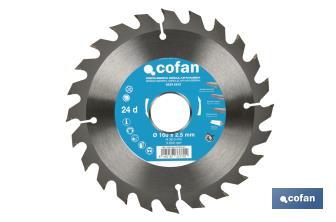 Circular saw blade | Suitable for cutting wood | Available in different teeth | Available in wide range of sizes - Cofan