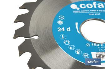 Circular saw blade | Suitable for cutting wood | Available in different teeth | Available in wide range of sizes - Cofan