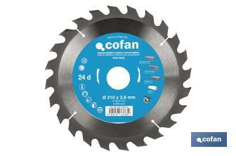 Circular saw blade | Suitable for cutting wood | Available in different teeth | Available in wide range of sizes - Cofan