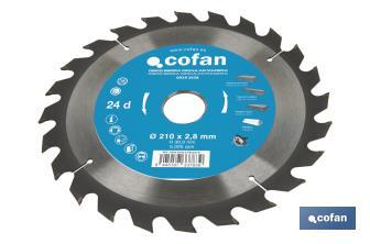 Circular saw blade | Suitable for cutting wood | Available in different teeth | Available in wide range of sizes - Cofan