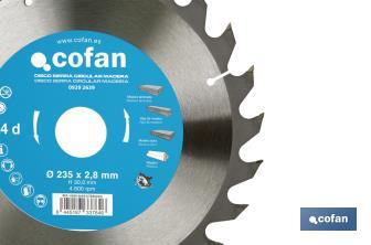 Circular saw blade | Suitable for cutting wood | Available in different teeth | Available in wide range of sizes - Cofan