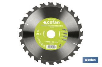 Mitre saw blade | Suitable for cutting wood and metal | Available in different teeth: 24, 28 and 32 | Available in different sizes - Cofan