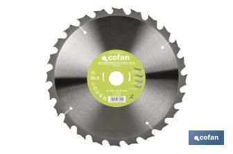 Lame de scie à onglets | Disque de coupe pour bois et métal | Différentes dents : 24, 28 et 32 | Plusieurs dimensions - Cofan