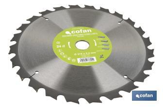 Mitre saw blade | Suitable for cutting wood and metal | Available in different teeth: 24, 28 and 32 | Available in different sizes - Cofan