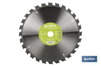 Lame de scie à onglets | Disque de coupe pour bois et métal | Différentes dents : 24, 28 et 32 | Plusieurs dimensions - Cofan