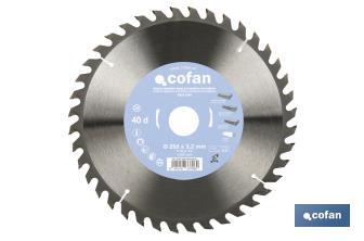 Lame de scie à onglet | Disque de coupe pour bois | Différents nombres de dents | Différentes dimensions - Cofan