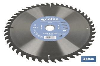 Lame de scie à onglet | Disque de coupe pour bois | Différents nombres de dents | Différentes dimensions - Cofan