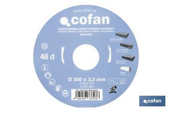 Lame de scie à onglet | Disque de coupe pour bois | Différents nombres de dents | Différentes dimensions - Cofan