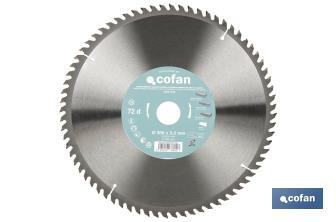 Lame de scie à onglet | Disque de coupe avec des incrustations pour bois | Incrustation de métal dur | Différents nombres de dents et plusieurs dimensions - Cofan