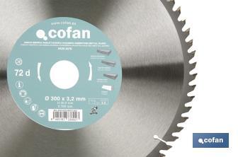 Mitre saw blade | Wood cutting disc with tips | Hard metal tipped saw blade | Available with different number of teeth and in various sizes - Cofan