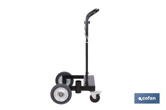Carro portabidones de acero con ruedas antipinchazo | Cadena de seguridad | Alta resistencia y maniobrabilidad | Adecuado para bidones de 60 litros - Cofan