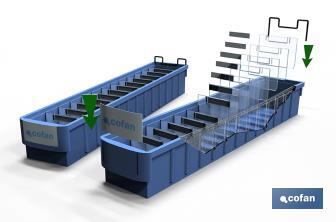 Gaveta de polipropileno azul | Dimensiones a elegir | Especiales para mostradores y estantes de servicio - Cofan