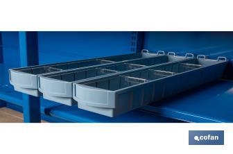 Blue polypropylene storage bin | Different sizes to choose from | Suitable for shop counters and shelves - Cofan