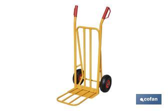 Folding sack truck with large toe plate | Load capacity: 300kg | Weight: 12kg | Size: 1,160 x 510 x 780mm - Cofan