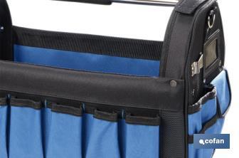 Open tote tool bag with external and internal pockets | Maximum load capacity of 20kg - Cofan