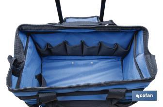 TROLLEY de ferramentas com vários bolsos e rodas resistentes | Dimensões: 45 x 24 x 42 cm - Cofan