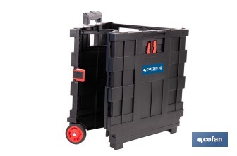 Trolley plegable con asa telescópica | Material: PP | Mango ergonómico | Carga máxima: 25 kg | Compacto y fácil de montar - Cofan