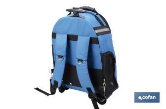 Mochila portaherramientas con múltiples bolsillos, ruedas y barra extensible | Peso de carga máximo de 20 kg | Medidas: 35 x 20 x 50 cm - Cofan