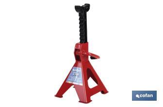 Caballete gato para taller en 2, 3 y 6 toneladas | Altura regulable | Fabricado en acero resistente al paso del tiempo - Cofan