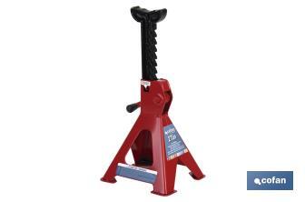 Caballete gato para taller en 2, 3 y 6 toneladas | Altura regulable | Fabricado en acero resistente al paso del tiempo - Cofan