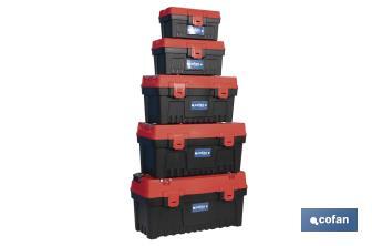 Caixa de ferramentas semi-profissional com fechos ABS | Disponível em vários tamanhos - Cofan