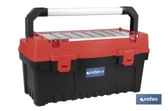 Boîte à outils avec organisateurs, renforts et fixations en ABS | Dimensions : 59,5 x 28,8 x 30,8 cm - Cofan