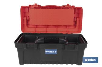 Boîte à outils avec organisateurs, renforts et fixations en ABS | Dimensions : 59,5 x 28,8 x 30,8 cm - Cofan