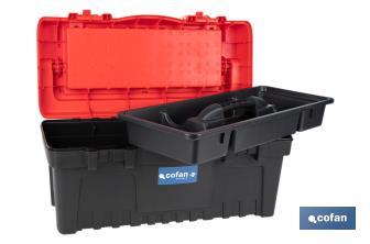Boîte à outils avec organisateurs, renforts et fixations en ABS | Dimensions : 59,5 x 28,8 x 30,8 cm - Cofan