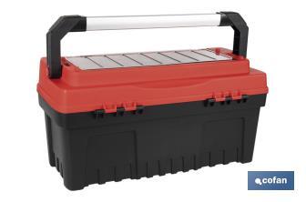 Boîte à outils avec organisateurs, renforts et fixations en ABS | Dimensions : 59,5 x 28,8 x 30,8 cm - Cofan
