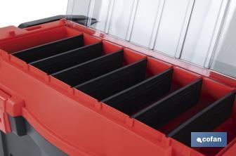 Boîte à outils avec organisateurs, renforts et fixations en ABS | Dimensions : 59,5 x 28,8 x 30,8 cm - Cofan