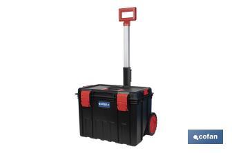 Boîte à outils Heavy  Duty | Avec poignée télescopique et 2 roues | Dimensions : 53 x 35,5 x 39 cm - Cofan