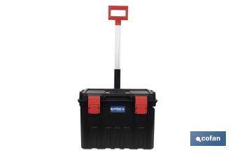 Boîte à outils Heavy  Duty | Avec poignée télescopique et 2 roues | Dimensions : 53 x 35,5 x 39 cm - Cofan