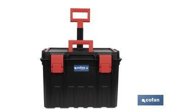 Boîte à outils Heavy  Duty | Avec poignée télescopique et 2 roues | Dimensions : 53 x 35,5 x 39 cm - Cofan