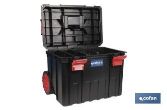 Boîte à outils Heavy  Duty | Avec poignée télescopique et 2 roues | Dimensions : 53 x 35,5 x 39 cm - Cofan