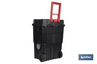 Compact tool box trolley with 2 drawers | Double handle and wheels | Size: 45 x 36 x 64cm - Cofan