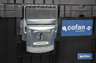Compact tool box trolley with 2 drawers | Double handle and wheels | Size: 45 x 36 x 64cm - Cofan