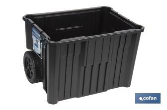 Compact tool box trolley with 2 drawers | Double handle and wheels | Size: 45 x 36 x 64cm - Cofan