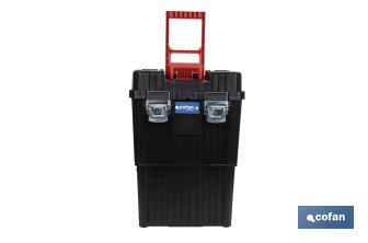 Compact tool box trolley with 2 drawers | Double handle and wheels | Size: 45 x 36 x 64cm - Cofan