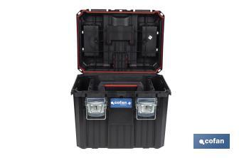 Compact tool box trolley with 2 drawers | Double handle and wheels | Size: 45 x 36 x 64cm - Cofan