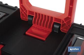 Compact tool box trolley with 2 drawers | Double handle and wheels | Size: 45 x 36 x 64cm - Cofan